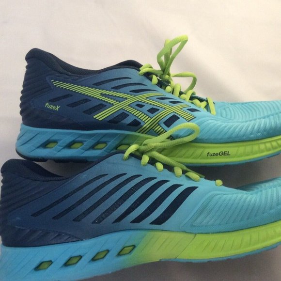 ASICS GEL FuzeX Turquoise/Navy/Neon YellowT689N Womens RUNNING SHOES SIZE 11.5 - Picture 3 of 10